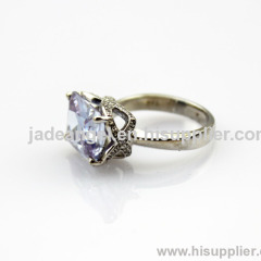 925 sterling silver ring fashion lavender amethyst cubic zircon ring