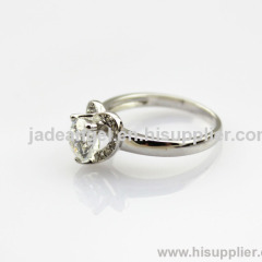 New Designer Jewelry 925 Silver Pave Created Diamonds Heart Ring