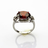 Sterling Silver Ring 10x12mm Oval Cut Garnet Cubic Zircon Jewelry