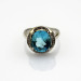 fashion silver jewelry.9x11mm Oval Cut Blue Topaz Cubic Zircon Ring