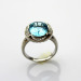 fashion silver jewelry.9x11mm Oval Cut Blue Topaz Cubic Zircon Ring