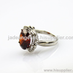 garnet silver ring 925 silver jewelry fashion jewelry