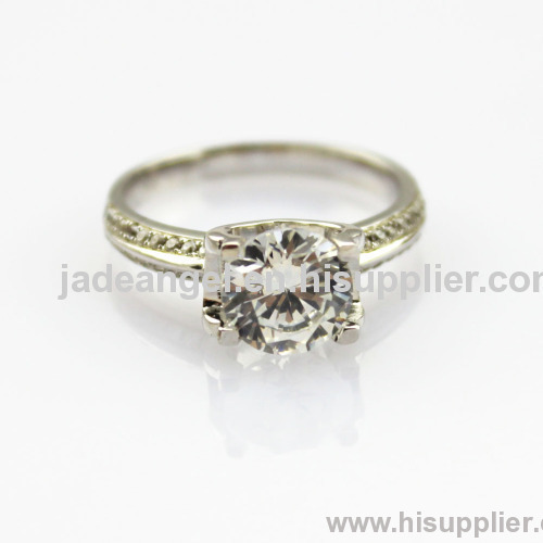 925 Sterlilng Silver Ring With 7mm Round Cut Created Diamonds Engagement Ring