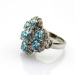 Larger 925 Silver Ring with Created Gemstones and Clear Cubic Zircon Ring