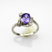new style silver jewelry 925 sterling silver amethyst and clear cubic zircon ring