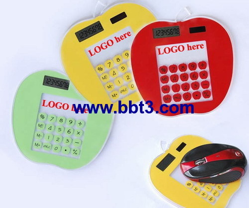 Apple shape 8 digit solar calculator