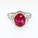 New Style Silver Jewelry 8x10mm Oval Cut Ruby Cubic Zircon 925 Silver Ring