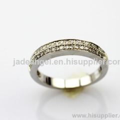 925 Sterling Silver Pave Created Diamonds Engagement Band Ring
