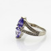 925 Silver Ring Cut Amethyst Cut Rhinestone, Engagement Ring