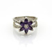 Designer Jewelry 925 Solid Sterling Silver with Colors Cubic Zircon Flower Gemstone Ring