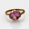 18k rose gold plated 925 silver pink cubic zircon ring jewelry