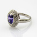 Hot Sale 925 Silver Ring with 9x11mm Created Amethyst and Cubic Zircon