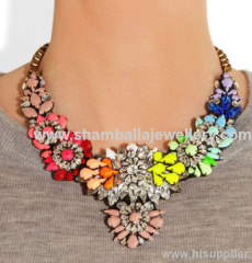 fashion jewelry shourouk necklace, Flower Choker bib necklace