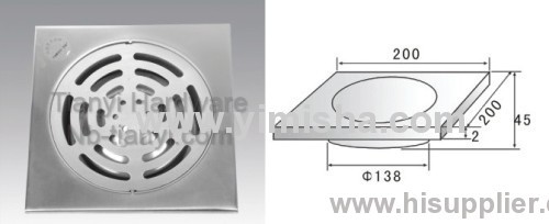 Stainless Steel Anti-Odour Floor Drain with Outlet Dia.138mm