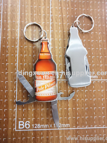 Beer bottle shape multi keychain