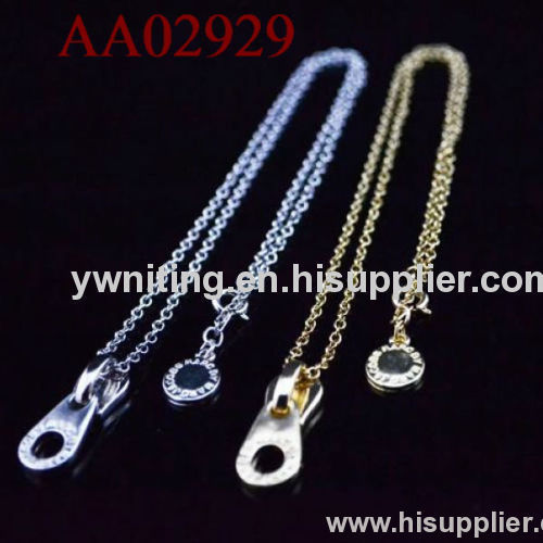 fashion zipper pendant necklace metal
