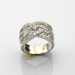 Fashion Jewelry Crossover Sterling Silver Ring Pave Created Diamonds Ring