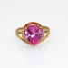 18k Rose Gold Plated Solid 925 Silver Ring with 8x10mm Oval Pink Cubic Zircon and Rhinestone Ring