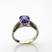 Fashion Jewelry 7mm Round Cut Created Amethyst and Clear Cz Diamodns Ring