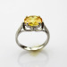 Fashion Gemstone Jewelry 8x10mm Oval Cut Yellow Cubic Zircon 925 Silver Ring