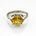 Fashion Gemstone Jewelry 8x10mm Oval Cut Yellow Cubic Zircon 925 Silver Ring