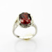 925 Silver Jewelry 9x11mm Oval Garnet Cubic Zircon Silver Ring with Rhinestone