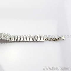 Fashion Silver Jewelry 925 Silver Silver Link Bracelet with Clear Cubic Zircon