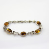 Fashion Gemstone Bracelet Gemstone Jewelry 925 Silver 8x10mm Oval Citrine Link Bracelet