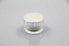 Luxury round cosmetics 50g silvery acrylic cream plastic jar