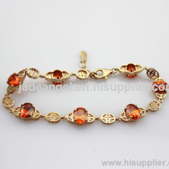 18K Rose Gold Plated 925 Sterling Silver Bracelet with Cubic Zircon