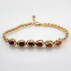 18k Rose Gold Jewelry Sterling Silver with Oval Cut Garnet Cubic Zircon Bracelet