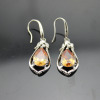 Sterling Silver Earring 925 Silver Champagne Citrine Earrings