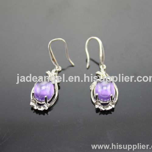 925 Sterling Silver Eearring,Amethyst Cubic Zircon Earring Jewelry