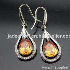 silver jewelry,925 silver cubic zircon dangle earrings