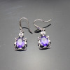 sterling silver jewelry ,925 silver amethyst cubic zircon earrings