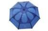 Windproof Double Canopy Golf Umbrella , Blue Double Canopy Manual Open
