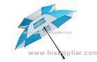 60 Inch Straight Double Canopy Blue Golf Umbrella Automatic Open