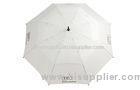 60 Inch Double Canopy White Golf Umbrella For Corporate , Fiberglass Shaft