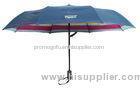42" Solid Windproof Golf Umbrella / Folding Double Canopy Umbrellas