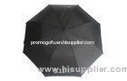 Black Automatic Golf Umbrella , 27 Inch Two Folding Rubber Handle