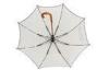 White Custom Printed Umbrellas , Wood Stick Personalized Umbrella