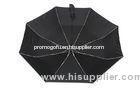 Black Automatic Folding Promotional Umbrella Color Change Logo For Packet