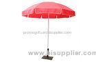 220cm Red Sun Beach Umbrella For Advertising , Straight Windproof