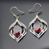 fashion sterling silver earring,925 silver jewelry with garnet cubic zircon