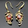 Gold Plated Silver Jewelry ,925 Silver Garnet Cubic Zircon Earrings