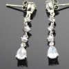 sterling silver jewelry,925 silver earring .clear cubic zircon earrings