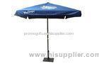 200cm Blue Square Outdoor Patio Umbrella , Metal Frame For Advertising