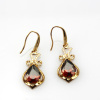 18K Gold Plated Silver Jewelry Created Garnet Silver Earrings