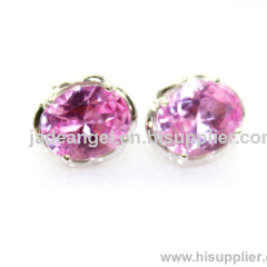 925 Sterling Silver Pink Cubic Zircon Stud Earrings