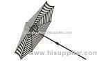 Durable Outdoor Patio Parasol Umbrellas , Green White Stripe For Bar